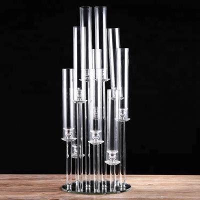 China Wedding Centerpiece New Arrive Long Crystal Candle Holders Glass Tubes Candle Holder Removable Glass Pipes Party Decoration Wedding Centerpieces for sale