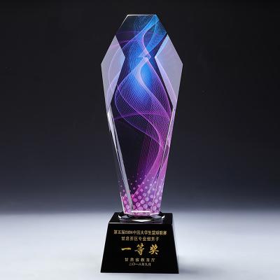 China Europe factory wholesale trophy crystal sports awards conference award new production LOGO free gift box style trophy for sale