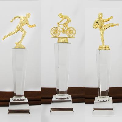 China Europe Crystal Sports Trophy Ping Pong Basketball Golf Taekwondo Badminton Football Medal Recycling Custom Free Cutting Gift Box for sale