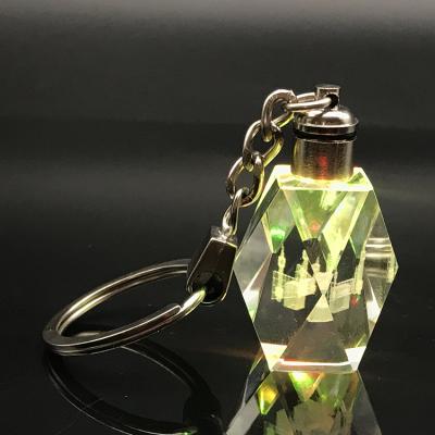 China Key chain 3d laser engraved key chain key chain crystal led logo led flashlight keychains for sale