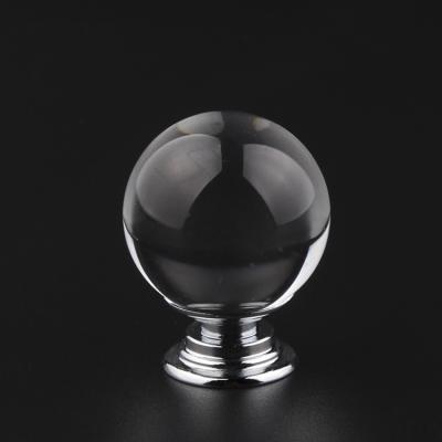 China Cabinet Bedroom Furniture Drawer Handles Wardrobe Knobs Round Crystal Knob Glass Knobs for sale