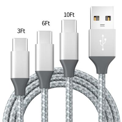 China Free Shipping MP3/MP4 Player 3ft 6ft 10ft Fast Charging 3A Nylon Braided USB To Type-C Data Cable For Android And Iphone Cable 1m for sale