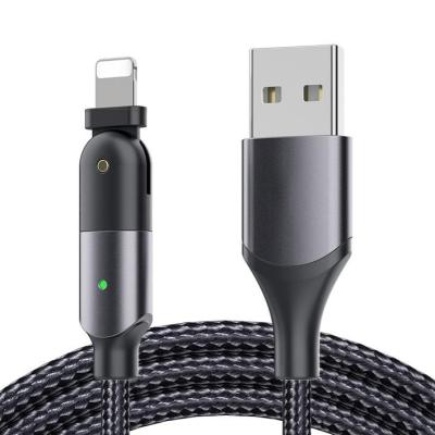 China Durable Simplistic Game Player Cable New 180 Degree Rotating 3A With Data Transfer Cable Chargers For iPhone Phone Fast Charging Nylon Braided Cable Durable for sale