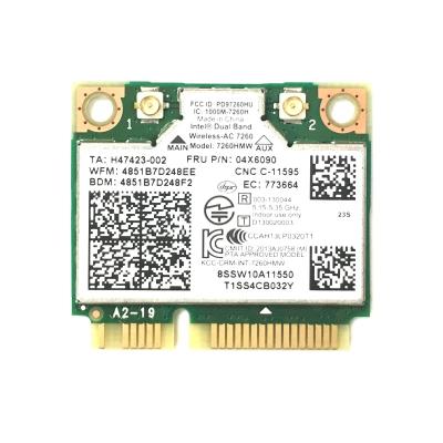 China Wireless-AC network card wifi+BT 4.0 dual band adapter LAPTOP 7260 7260AC 7260HMW mini PCI-E 867Mbps for Lenovo 04X6090 04X6010 for sale