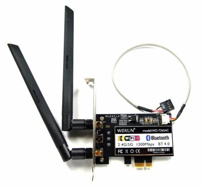 China Desktop Desktop AC7265 7265ac 802.11AC 867Mbps Dual Band BT 4.0 For Intel 7265NGW WIFI PCI-E Card Wireless Network Adapter for sale