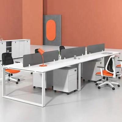 China Office Furniture Modern Modular Workstation Table Workstation Convertible White 2/4/6 Person Workstation For Staff for sale