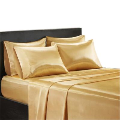 China Luxurious Cotton Nondisposable Wrinkle Free Queen Size Silk Sheet Sets for sale