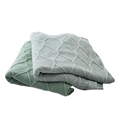 China Wholesale 100% Cotton Folded Knitted Luxury Baby Kids Super Soft Blanket Throw For Sofa Chair for sale