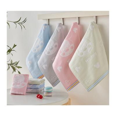 China Wholesale Child Safe Cotton Baby 4PCS Baby Absorbent Soft Face Towel Embroidery Kids Sets For Kids for sale