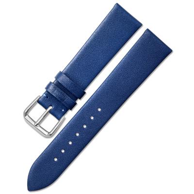 China Wholesales Sapphire Blue Fashionable Colorful Thin Style Wholesales Genuine Italian Leather Watchbands Breathable Popular for sale