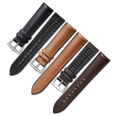 China 2021 Newly Fashion Stainaless Steel Fashionable Luxury High-Grade Buckle Elegant Flavor Genuine Rubber Watch Strap Watch Bands for sale