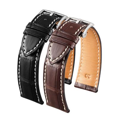 China Charm Luxury Dynamic Leisure Alligator Watch Band 19mm 20mm 21mm Casual Watch Strap With 316 Stainless Steel Buckle for sale