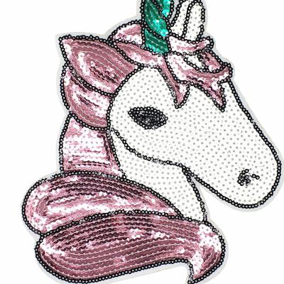 China New Viable Wholesale Iron On Unicorn Embroidery Patch Embroidered Appliques For Garment for sale