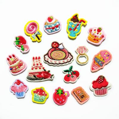 China Sustainable Small Size Sweet Food Design Embroidery Patch Badge For Baby Clothing for sale