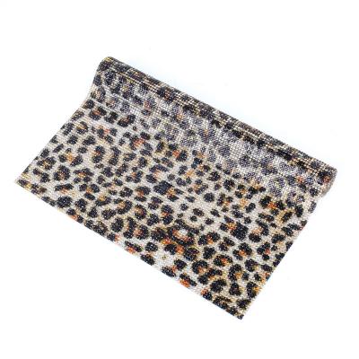 China Wholesale Flatback Leopard Print Hot-fix Rhinestone Sheet Mesh Crystal Rolln For DIY Trim for sale