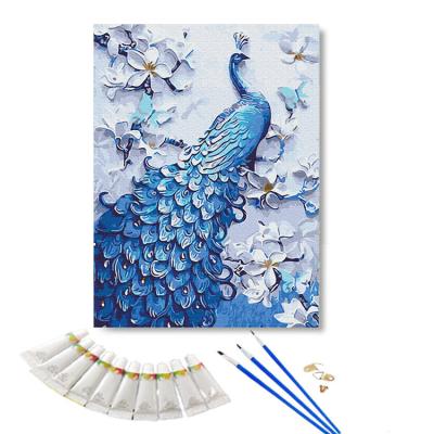 China Wholesale CLASSIC Paint By Numbers Peacock Acrylic Animal Oil Painting Sets DIY Paint By Numbers Kit For Home Wall Art Picture for sale