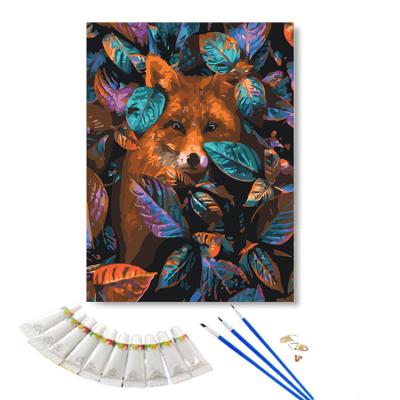 China CLASSIC Custom Paint By Numbers Dropshipping Wolf Acrylic Diy Oil Painting animal sets diy paint by numbers kit for home wall Art Pic for sale