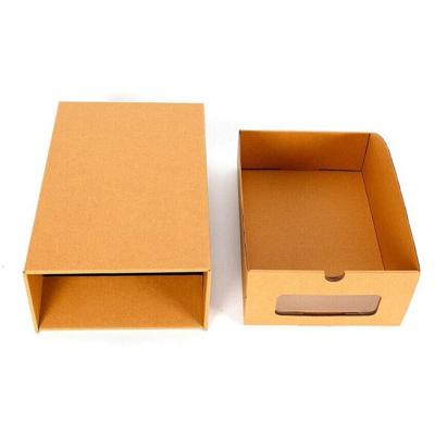 China Factory Supply Guangdong Paper Shoe Boxes Drawer Folding Kraft Paper Boxes Cheap Direct Recyclable Rigid Corrugated Packing Cardboard Warehousing for sale