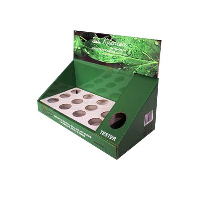 China Recyclable Creative Design Cardboard Display Stand Retail Paper Display Boxes Counter For Glass Bottles for sale