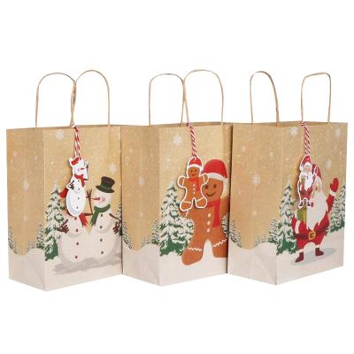 China Reusable Reusable Bolsas De Papel Reusable Paper Bags Christmas Paper Bag Kraft Paper Bags With Tags for sale