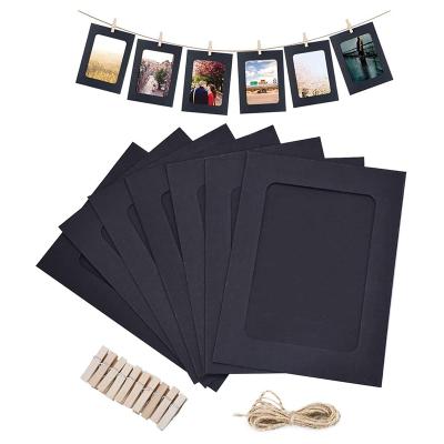 China Custom Style DIY Wall Photo Show Craft Paper Picture Frames Clips Kit For Family Marriage Memory Photo Hanging View for sale