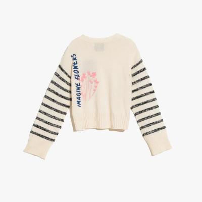 China Marlow Retro Stripe Faux Blush Breathable Knitted Pullover Sweater 2022 Top Fashion Custom Women Long Sleeve Turtle Neck Women for sale