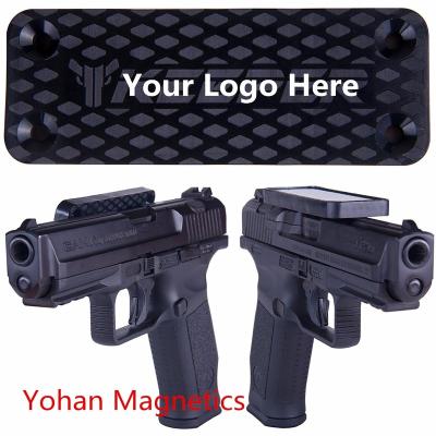 China Industrial Magnet Magnetic Gun Mount & Holster For Vehicle & Home - HQ Rubber Coated 35 Pounds Concealed Mount Rated For Pistol, Rifle Etc. for sale