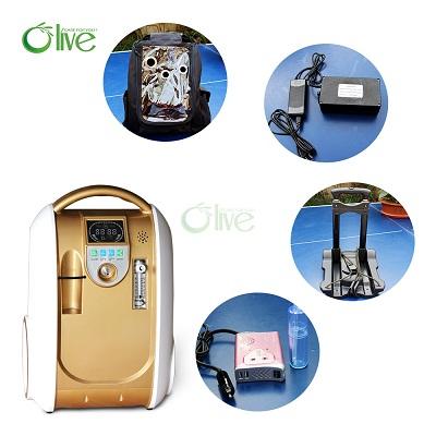 China Low Price China Mobile Mini Medical 2l 5l Home Oxygen Concentrator 5l Portable Oxygen Concentrator OLV-B1 Olive Concentrador De Oxigeno for sale