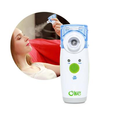 China For commercial & Home Use Asthma Inhaler Portable Battery Operated Electric Mesh Nebulizer Olive OLV-NO1 Henan Plastic Color Box Packing Built-in Battery for sale