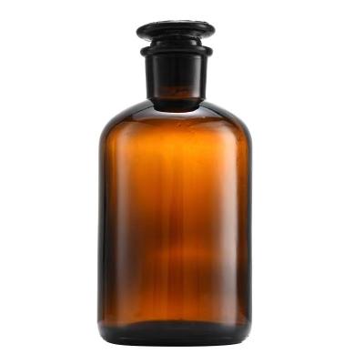 China 250ml 500ml 1000ml Chemical Brown Chemical Amber Glass Reagent Bottle Wide Mouth Laboratory for sale