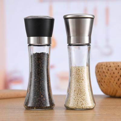 China Viable Hot Sale Glass Amazon Salt and Pepper Grinder Manual Glass Grinder with Ceramic Core for sale