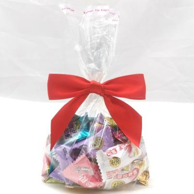 China Custom High Tenacity Color Free Sample Print Bows Satin Ribbon Bow With Wire Bundled For Candy Wrapping for sale