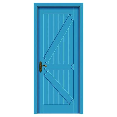 China Chinese Modern Pastoral Industrial Decoration Wood Door Manufacturer Style Interior Wood Door Painted Wood Leaf Door for sale