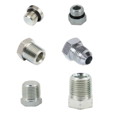 China Construction Machinery JIC Male BSP BSPT NPT Cone 74 Degree End Captive Hydraulic Plug Fittings Hydraulic Joint Sockets for sale