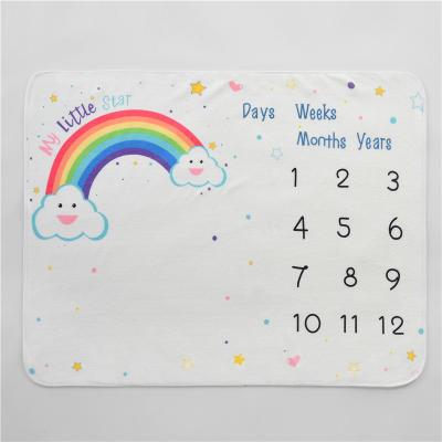 China Wearable Custom Soft Plush Baby Milestone Rainbow Blanket for sale