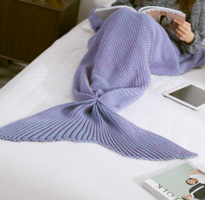 China Wholesale Colorful Mermaid Crochet PORTABLE Hot Sale Soft TV Blanket for sale