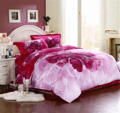 China 3d printed custom disposable rose pattern bedding set for sale