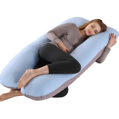 China Cotton U-Fold Full Body Pregnancy Pillow Comfortable Washable 100% Maternity for sale