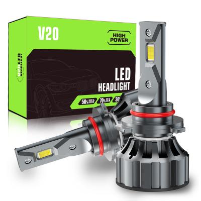 China High Low Headlight V20 Luces Delanteras Led Beam Wholesale 6000K H4 Led Headlamp Bulb With Fan 12V 6000Lm Led H7 Headlights For Car for sale