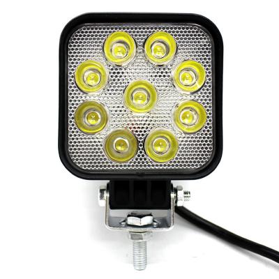 China SUV Truck Tractor Scooter ATV Off-Road Boat 12V 24V 27W Square LED Work Light W1327 for sale