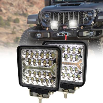 China Square LED Headlight Work Lights Spot Light Beam 4X4 SUV Offroad Trailer Truck With DRL Daytime Running Lights Universal for sale