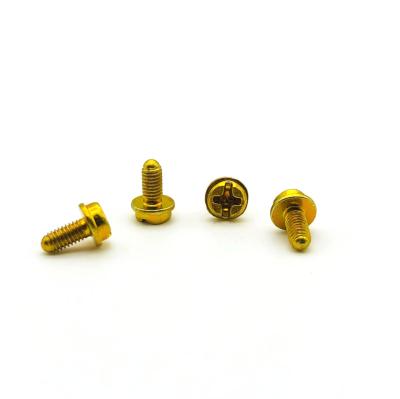 China Compliant Gold Color Standard Anti Corrosion Torque And Machine Parts Electric Screw Gold Pale Screw Stainless Steel Screw for sale