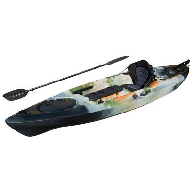 China LLDPE Customized LLDPE Plastic Fishing Touring Sea Fishing Boat Single Pedal Paddle Kayak Canoe With Rudder System For Sale for sale