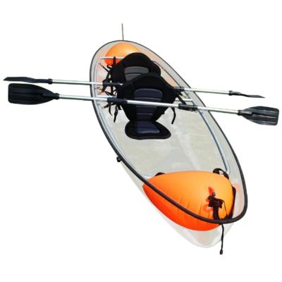 China Cheap Sell 6mm PC Kayak Double Thickness Clear Plastic Outdoor Hand Boating Transparent Sightseeing Paddle for sale