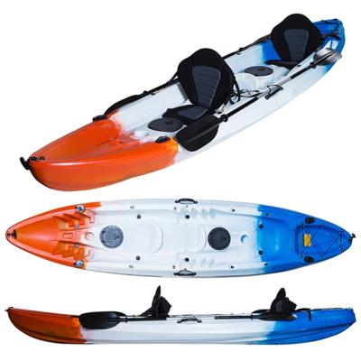 China Factory Direct Customized Plastic LLDPE Roto Kayak Molded LLDPE Sit On Top Paddle Family 3 Person Fishing Traveling Canoe Kayak For Sale for sale