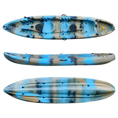 China Sea - River - Lake - Plastic Ocean 2+1 Person Kayak High Quality Sit On Top Pesca Wholesale Ocean Kayak For Fishing for sale