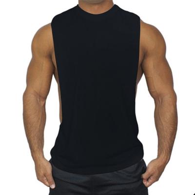 China Anti-pilling Men's Sleeveless Loose Solid Muscle Fit Crewneck Performance Workout Gym Quick Dry Soft Tank Tops for sale