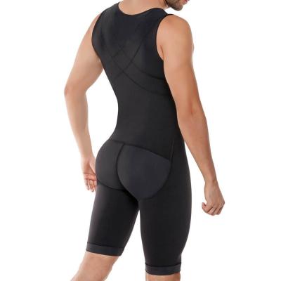 China Antibacterial Men's Shapewear Slimming High Compression Adjustable Crotchless Body Shaper For Men for sale