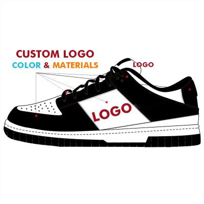 China Rubber Factory Custom Mens Sneakers OEM Logo Basketball Style Casual Sport Man White Black Footwear Shoes Customized Run Shoe Custom for sale