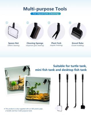 China 4 viable in 1 aquarium cleaning kits with long handle for sale